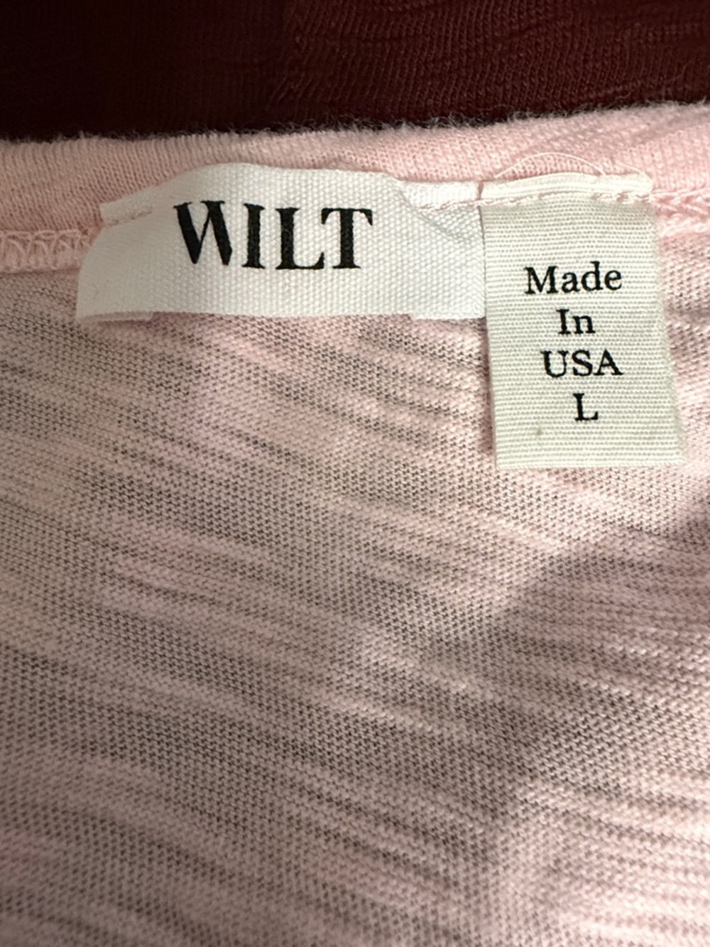 Wilt Light Pink V-Neck Short Sleeve Tee - Picture 4 of 4